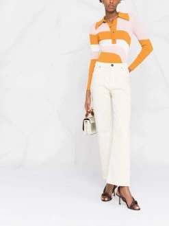 ETRO jean brodé à taille haute