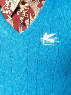 ETRO Discount En Ligne Débardeur en maille à logo brodé pulls homme 9 ETRO débardeur en maille à logo brodé