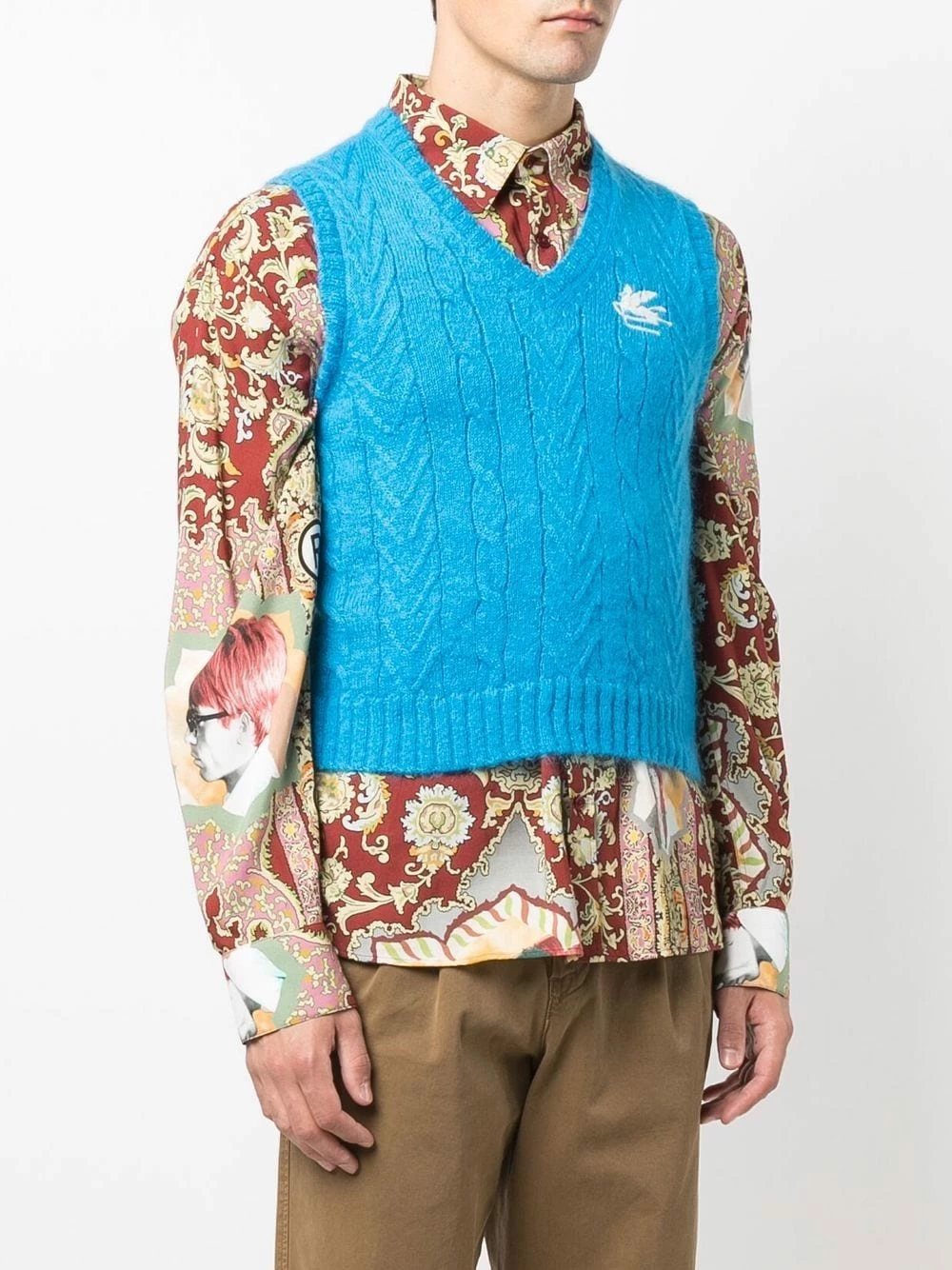 ETRO Discount En Ligne Débardeur en maille à logo brodé pulls homme 3 ETRO débardeur en maille à logo brodé