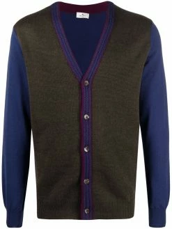 ETRO cardigan à empiècements contrastants