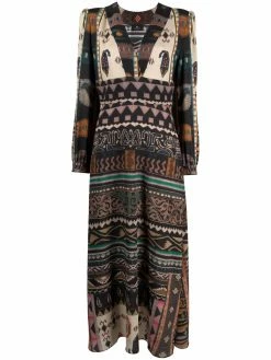 ETRO robe mi-longue à motif en jacquard