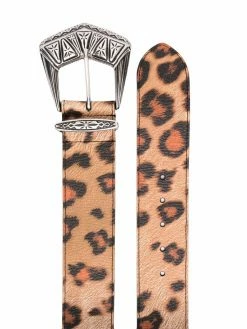 ETRO ceinture en cuir à imprimé léopard