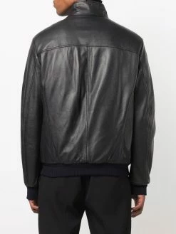 ETRO veste en cuir à col cheminée