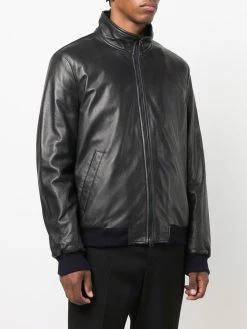 ETRO veste en cuir à col cheminée