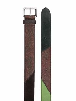 ETRO ceinture en cuir à motif cachemire