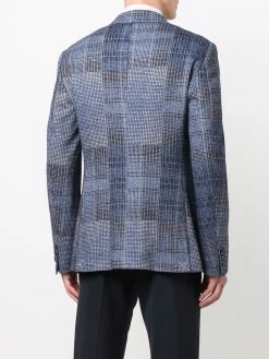 ETRO blazer droit à carreaux multiples