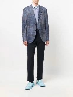 ETRO blazer droit à carreaux multiples