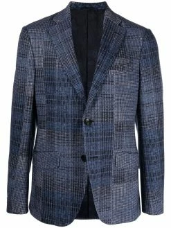 ETRO blazer droit à carreaux multiples