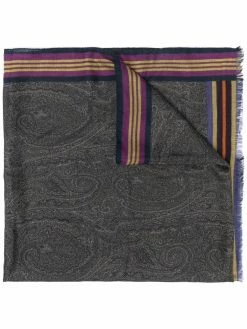 ETRO écharpe en maille fine à imprimé cachemire