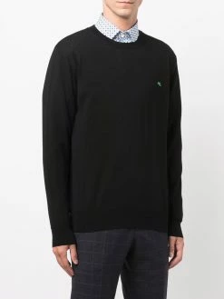 ETRO pull en laine à logo brodé