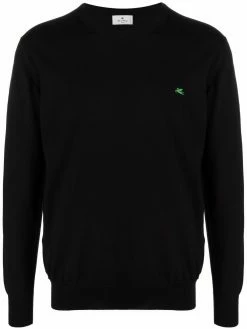 ETRO pull en laine à logo brodé