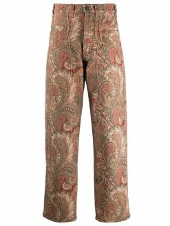 ETRO pantalon taille-haute à imprimé cachemire