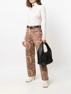 ETRO pantalon taille-haute à imprimé cachemire