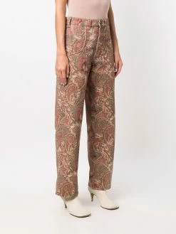 ETRO pantalon taille-haute à imprimé cachemire