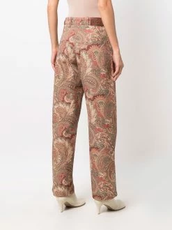 ETRO pantalon taille-haute à imprimé cachemire