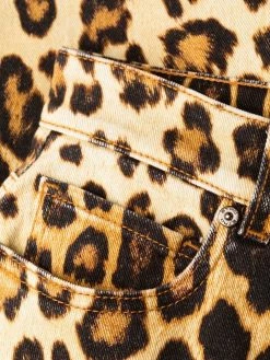 ETRO jean évasé à imprimé léopard