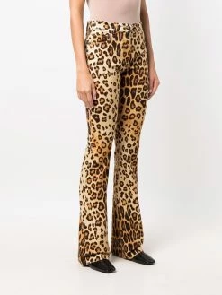 ETRO jean évasé à imprimé léopard