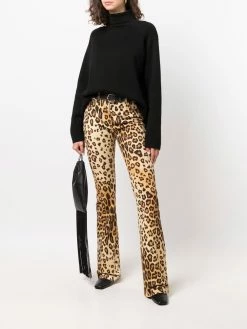 ETRO jean évasé à imprimé léopard
