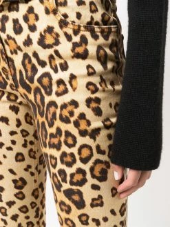 ETRO jean évasé à imprimé léopard