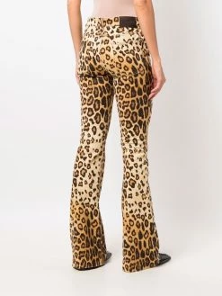 ETRO jean évasé à imprimé léopard