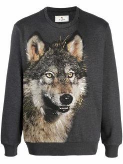 ETRO sweat à imprimé loup