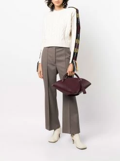 ETRO pull en maille torsadée à bandes logo