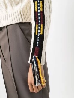 ETRO pull en maille torsadée à bandes logo