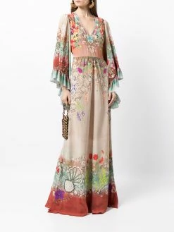 ETRO robe longue à imprimé graphique
