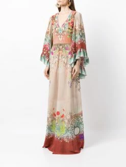 ETRO robe longue à imprimé graphique