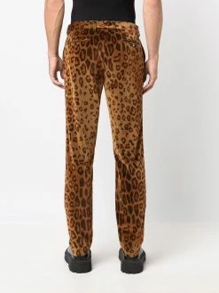 ETRO pantalon droit à imprimé léopard