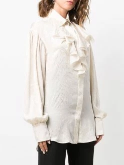 ETRO blouse volantée à imprimé cachemire