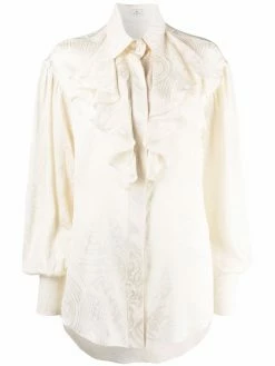 ETRO blouse volantée à imprimé cachemire