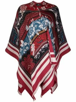ETRO poncho à imprimé cachemire