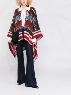 ETRO poncho à imprimé cachemire