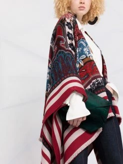 ETRO poncho à imprimé cachemire