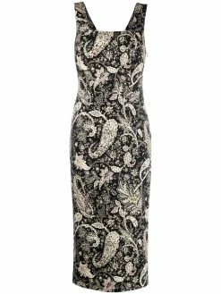 ETRO robe mi-longue à motif cachemire