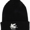 ETRO bonnet en maille à logo brodé