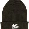 ETRO bonnet en maille à logo brodé