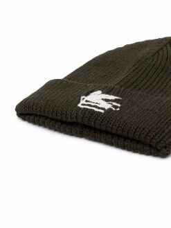 ETRO bonnet en maille à logo brodé