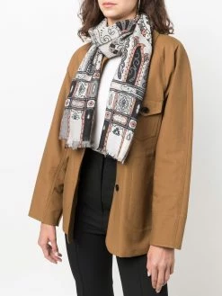 ETRO écharpe en laine mélangée à imprimé géométrique