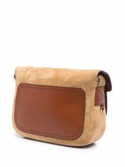 ETRO sac porté épaule en daim à plaque logo