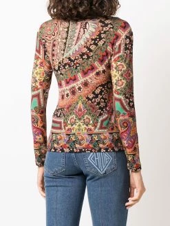 ETRO pull fleuri à motif cachemire