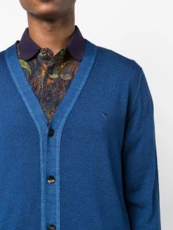 ETRO cardigan en laine vierge à col v