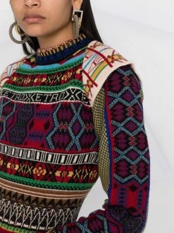 ETRO robe en maille à motifs multiples