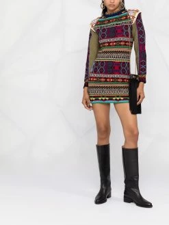 ETRO robe en maille à motifs multiples