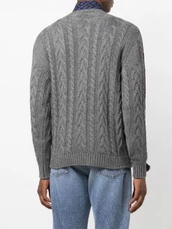 ETRO pull en maille torsadée à motif géométrique