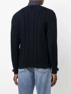 ETRO pull en maille torsadée à motif géométrique