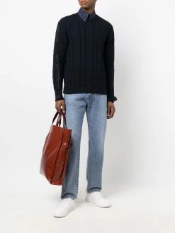 ETRO pull en maille torsadée à motif géométrique