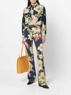ETRO jean évasé à fleurs