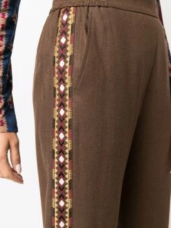 ETRO pantalon fuselé à broderies géométriques